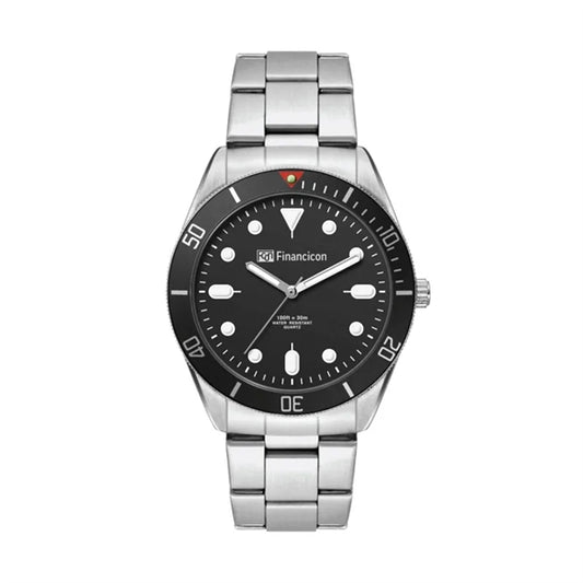 42MM, SILVER METAL CASE, BK BEZEL, 3-HAND MVT