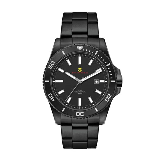 42.5MM,SS, SILVER CASE, BK BEZEL, 3-HAND MVT, DTE