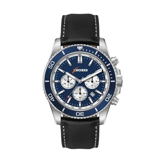 42.5MM, SS, SILVER CASE, BL BEZEL, CHRONO MVT, DTE