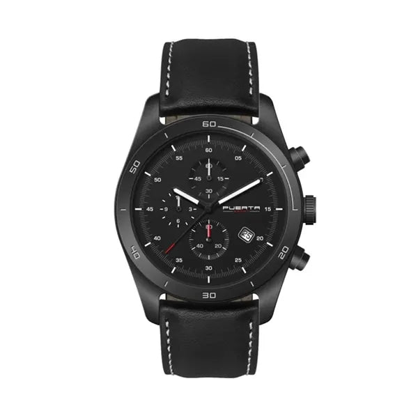 42MM, SS, BLACK CASE, CHRONO MVT, DTE