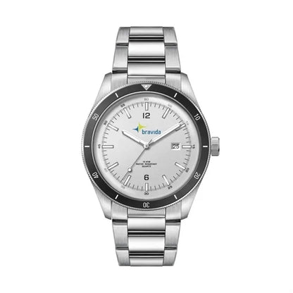 41MM, SS, SILVER CASE, BK BEZEL, 3-HAND MVT, DTE