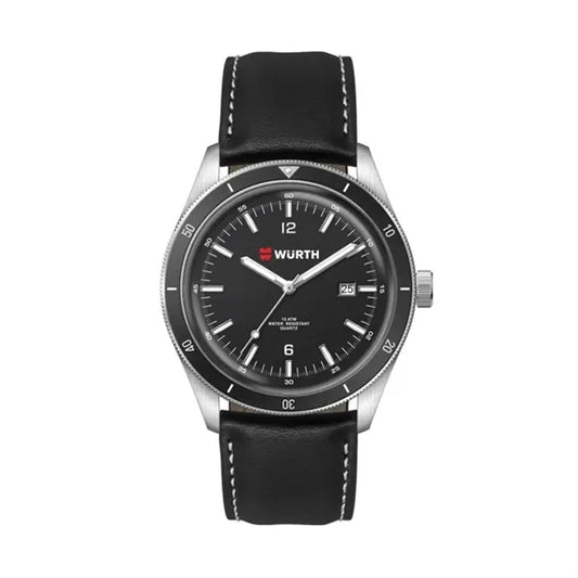 41MM, SS, SILVER CASE, BK BEZEL, 3-HAND MVT, DTE