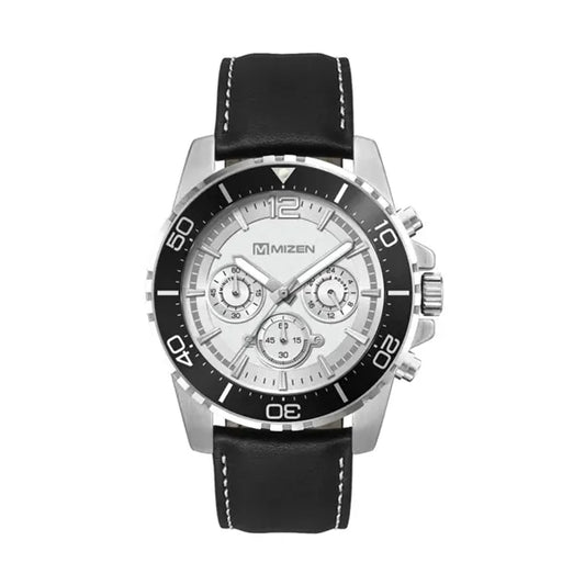 44MM, SILVER METAL CASE, BK BEZEL, CHRONO MVT