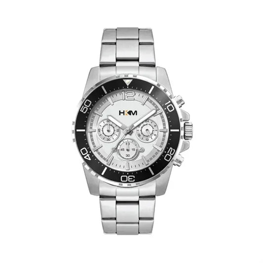 44MM, SILVER METAL CASE, BK BEZEL, CHRONO MVT
