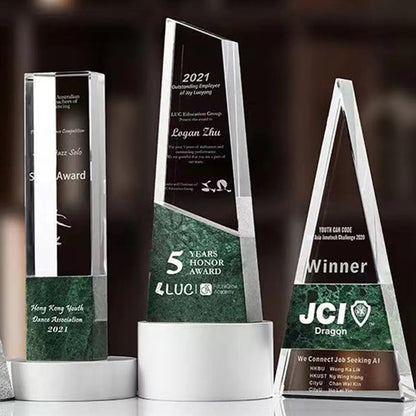 Customized Crystal Glass Trophy