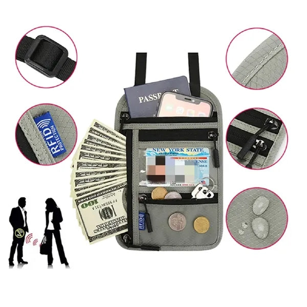 Travel Hanging Neck Passport Bag