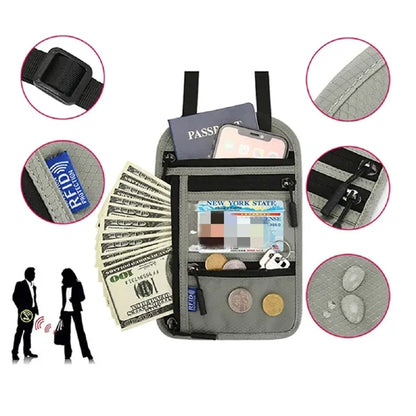 Travel Hanging Neck Passport Bag