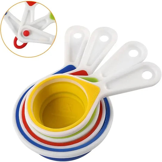 Silicone Folding Measuring Cup And Spoon Set Of Four Pieces