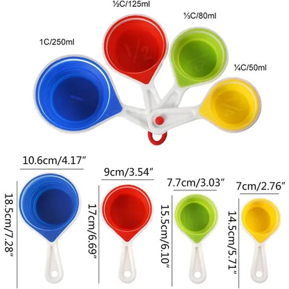 Silicone Folding Measuring Cup And Spoon Set Of Four Pieces