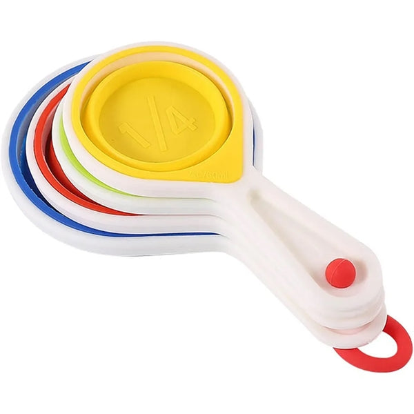 Silicone Folding Measuring Cup And Spoon Set Of Four Pieces