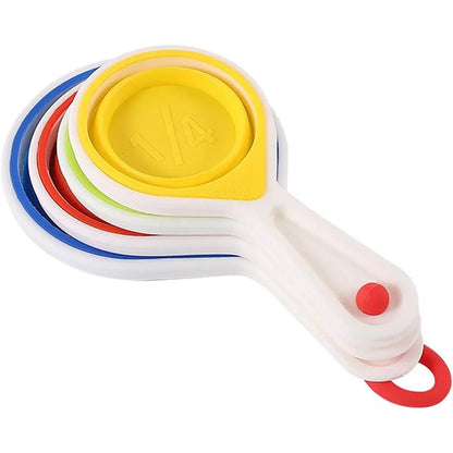 Silicone Folding Measuring Cup And Spoon Set Of Four Pieces