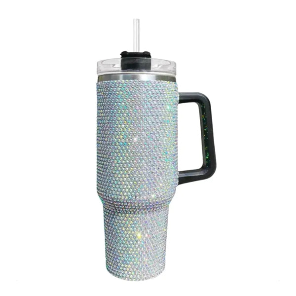 40 Oz Bling With Handle Rhinestones Tumbler