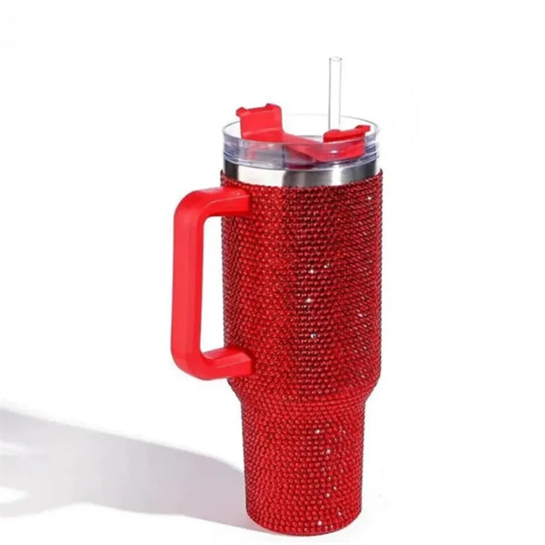 40 Oz Bling With Handle Rhinestones Tumbler
