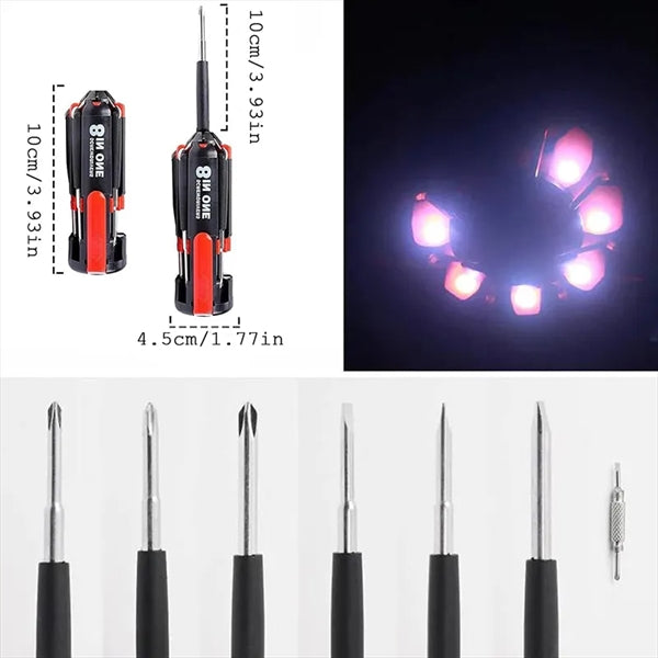 Multi Screwdriver Hand Tool With Worklight And Flashlight