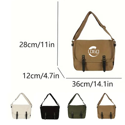 Unisex Canvas Crossbody Bag, -Duty, Large Capacity.