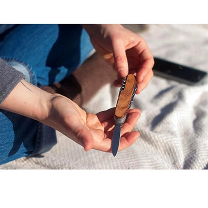 Pocket Foldable Multitool With Wood Handle