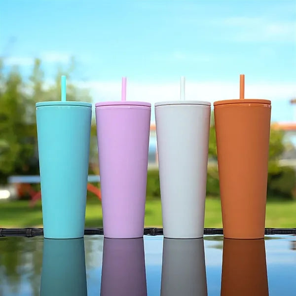 Straw Travel Mug With Lid
