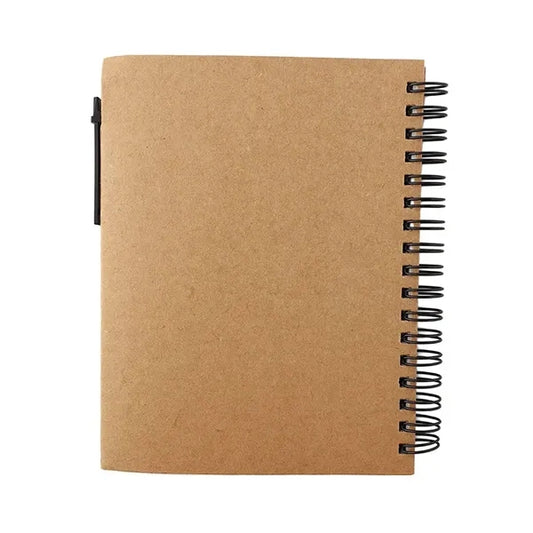 Spiral Notebook With Pen In Holder And Sticky Notes