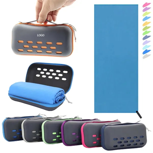 Portable Camping Towel with EVA Box Storage