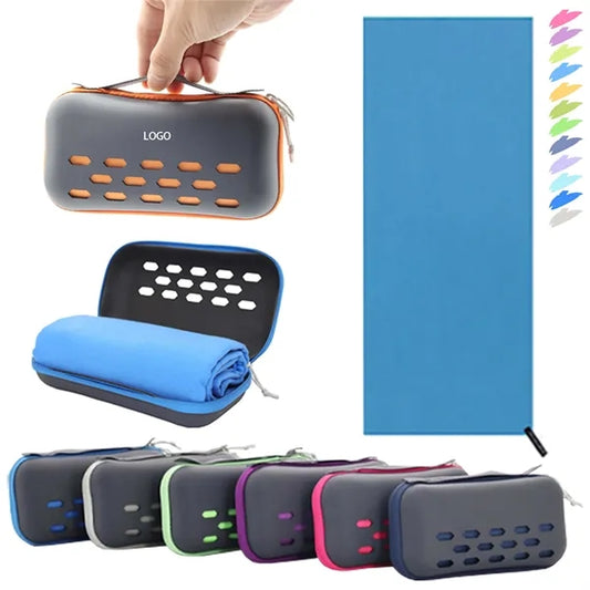 Portable Camping Towel with EVA Box Storage