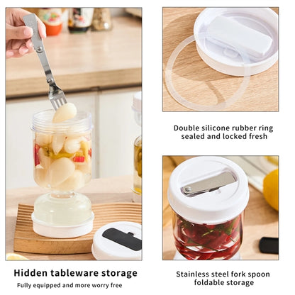 Pickle and Olive Hourglass Jar with Strainer Flip