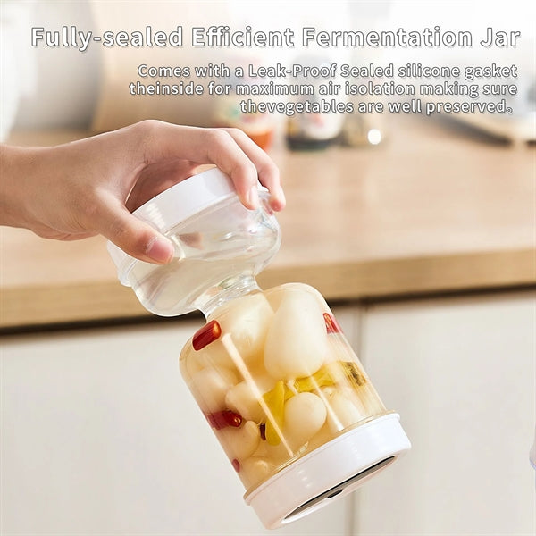 Pickle and Olive Hourglass Jar with Strainer Flip