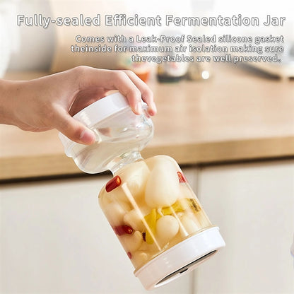 Pickle and Olive Hourglass Jar with Strainer Flip