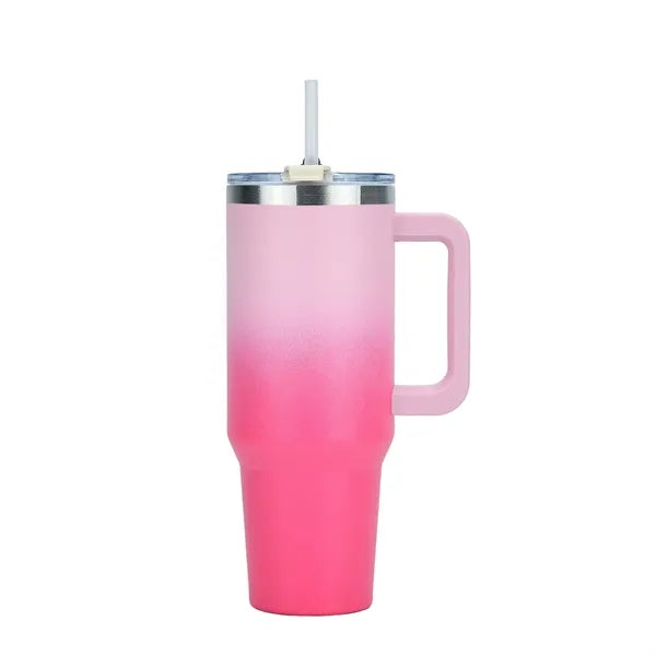 Colorful 40 Oz Tumbler With Handle And Straw Lid