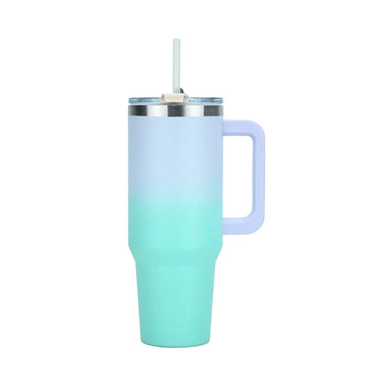 Colorful 40 Oz Tumbler With Handle And Straw Lid