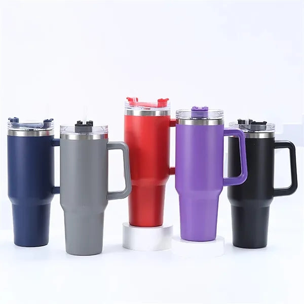 Tumbler With Handle And Straw Lid
