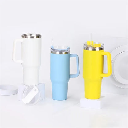 Tumbler With Handle And Straw Lid