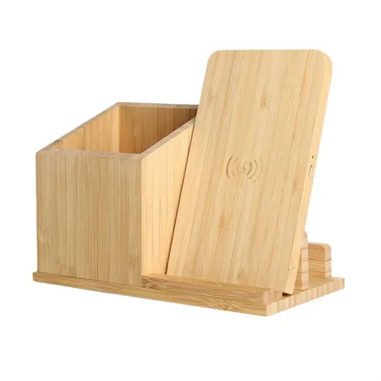Wireless Charger Electrical Functional Bamboo Pen Holder