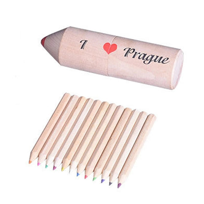 Color Pencil Bucket Packed Natural Wooden