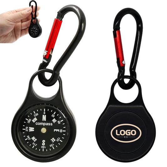 Mini Keychain Compass With Carabiner