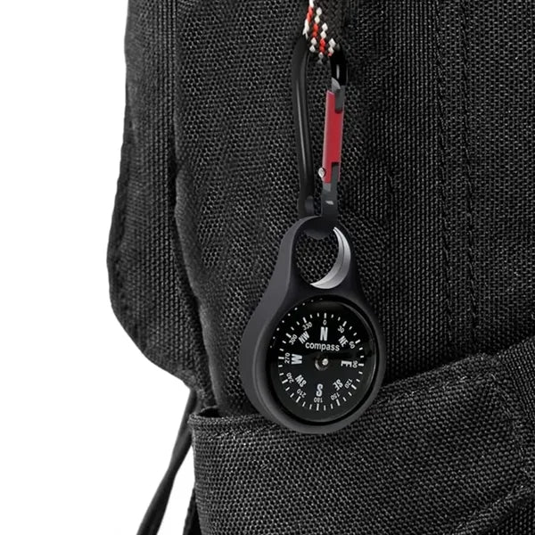 Mini Keychain Compass With Carabiner