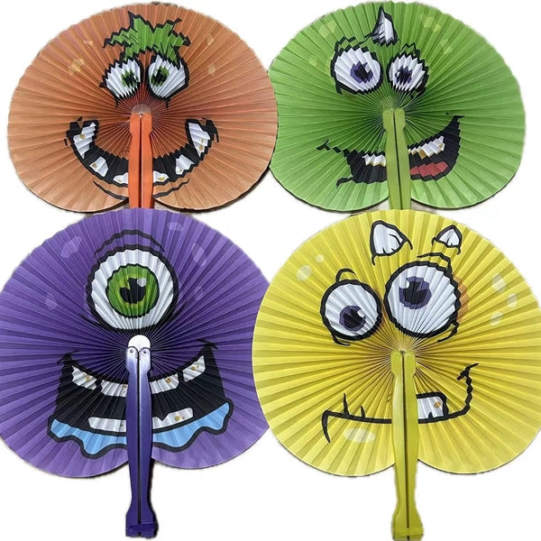 Paper Round Shape Fan With Plastic Handle