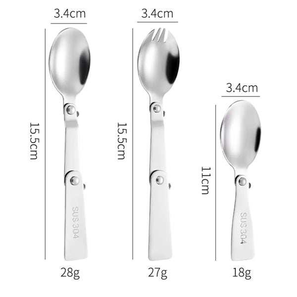 Foldable Stainless Steel Spoon With Keychain