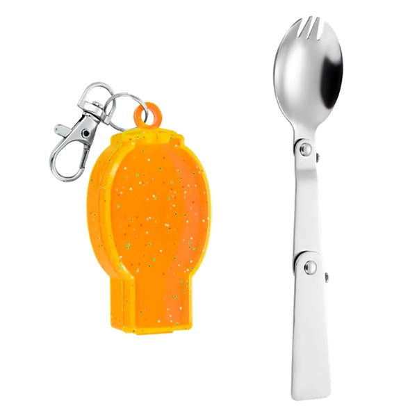 Foldable Stainless Steel Spoon With Keychain