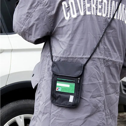 Rfid Travel Neck Passport Holder Wallet