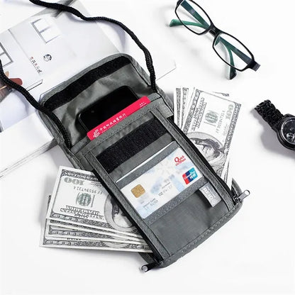 Rfid Travel Neck Passport Holder Wallet