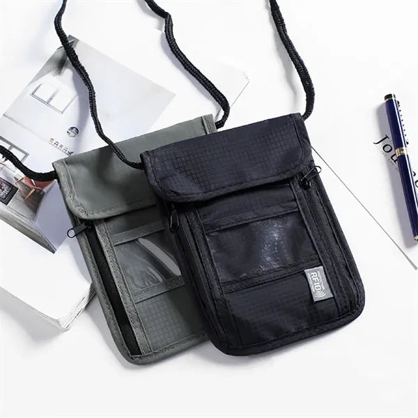 Rfid Travel Neck Passport Holder Wallet