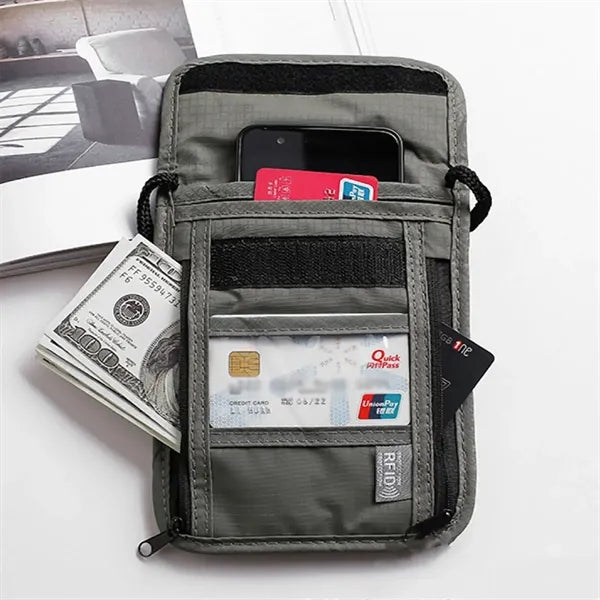 Rfid Travel Neck Passport Holder Wallet