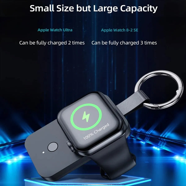 Portable Watch Wireless Charging Power Bank with Keychain