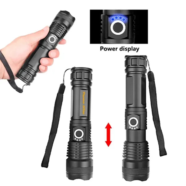 Rechargeable Telescopic Zoom Tactical Flashlights with Power