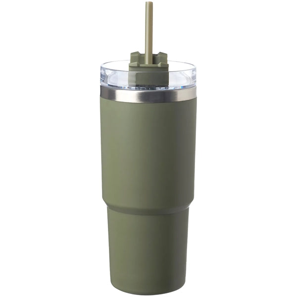 23 oz Matte Finish Travel Mugs with Straw