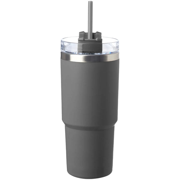 23 oz Matte Finish Travel Mugs with Straw