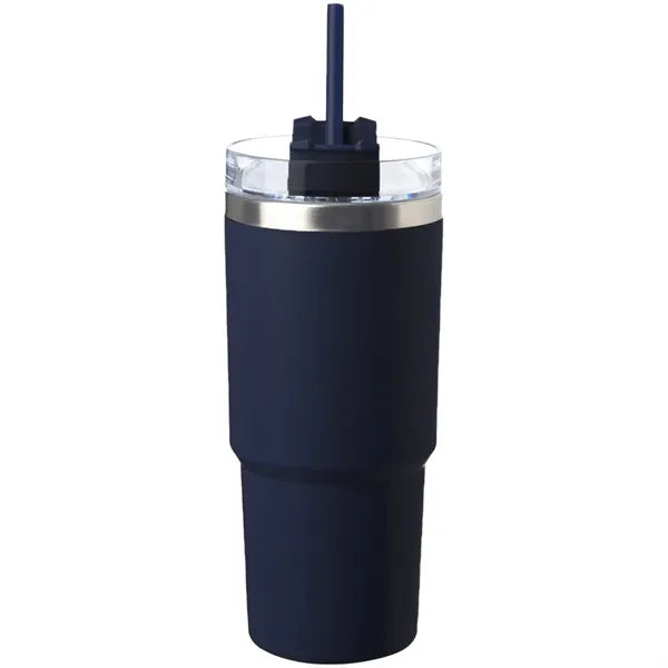 23 oz Matte Finish Travel Mugs with Straw