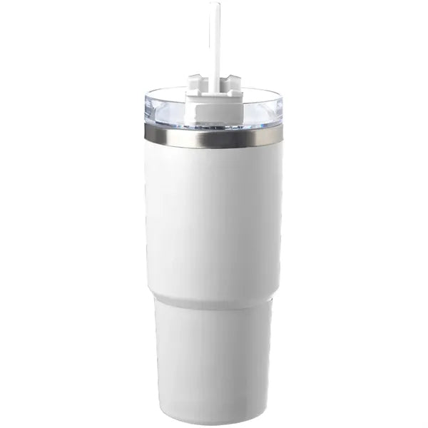 23 oz Matte Finish Travel Mugs with Straw