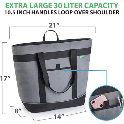 Collapsible Jumbo Insulated Cooler Tote Bag