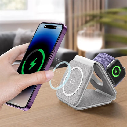3 in 1 Fabric Wireless iPhone Charging Station